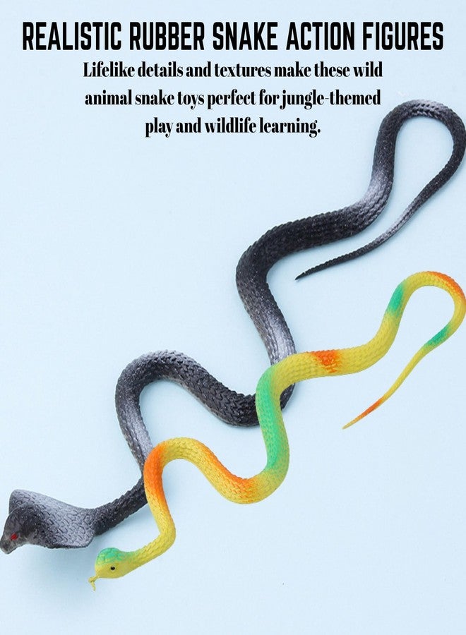 MALLEXO Realistic Big Size Rubber Snake Toy for Kids | 2PCs Wild Animal Prank Fake Snakes Action Figure for Fun Scary Toys for Boys and Girls Learning & Halloween Party Decoration Items Birthday Gifts - Image 2